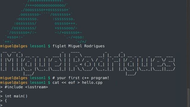 C++ program: hello.cpp