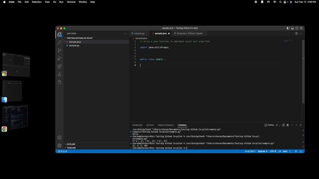 Accessing Github Co-pilot In Visual Studio Code