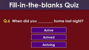 Fill-in-the-blanks Quiz with answer