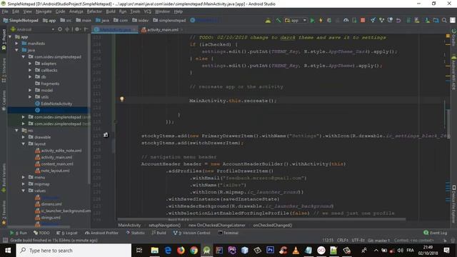 How to make a Simple Notepad "memo" on Android Studio - Part 7 - Dark Theme ( Night Mode) смотреть онлайн