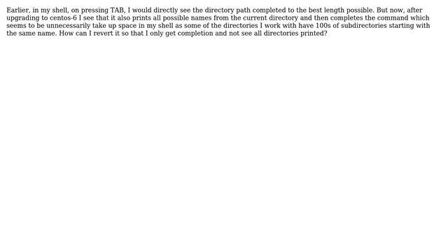 Unix & Linux: Disable printing all possibilities in tcsh on TAB смотреть онлайн