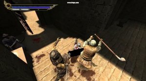 Командующий сарацинами и ассассин добивают окровавленного врага, у стен Акры, Акко.