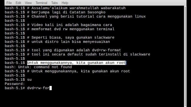 Memformat DVDRW via terminal | Tutorial linux bahasa Indonesia