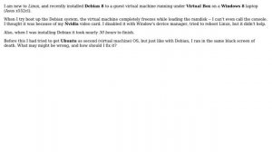 Unix & Linux: Under guest virtual machine, Debian hangs when loading initial ramdisk