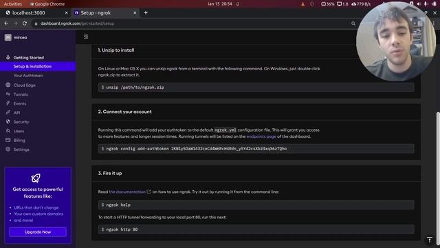 How to do a public express server - ngrok -  ngrock install linux - Me learning