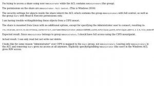 Administrator access over CIFS doesn't give access / does not map to Administrators group