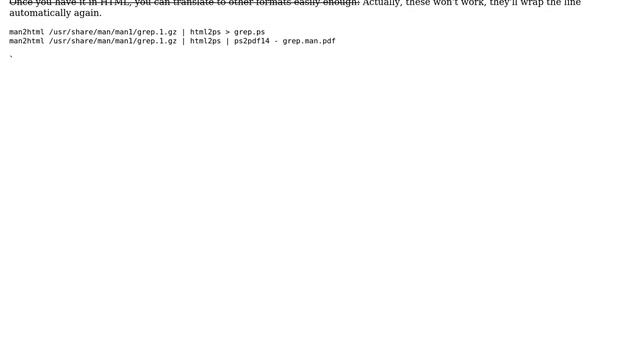 Unix & Linux: Man page with preserved text decorations, proportional text and fixed-width code смотреть онлайн