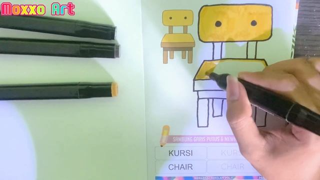 How to draw and color a seat for children and toddlers  10
