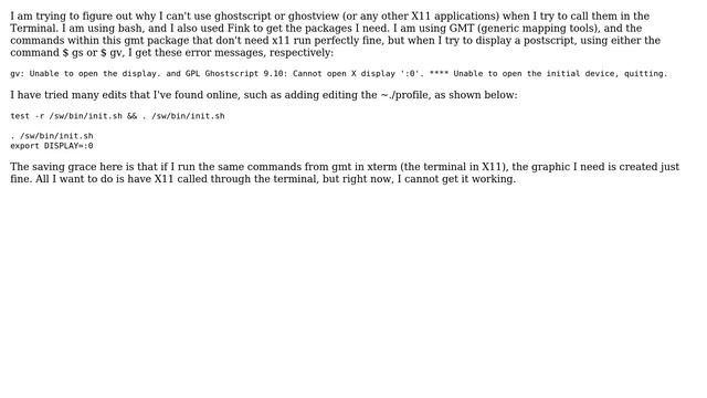 Unix & Linux: X11 Issues running with Terminal.app