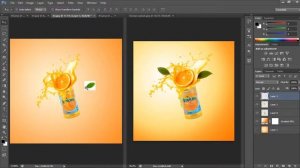 Học Photoshop CS6 I Bài tập 42: Quảng Cáo Nước Ép Cam (bài tập tổng hợp )