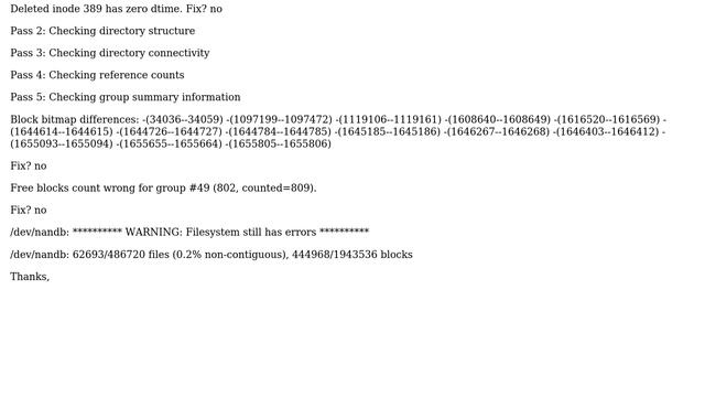 DevOps & SysAdmins: fsck -n /dev/nandb giving errors . how to solve fsck errors смотреть онлайн