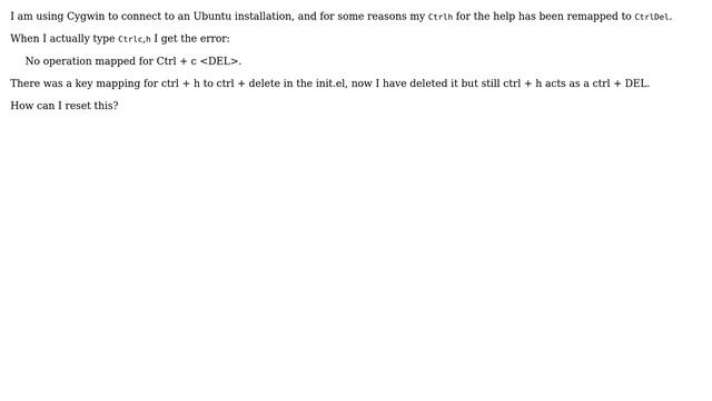 Unix & Linux: Emacs key problem