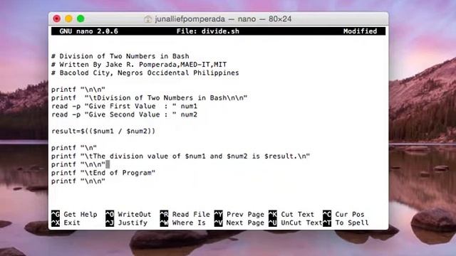 Division of Two Numbers in Bash