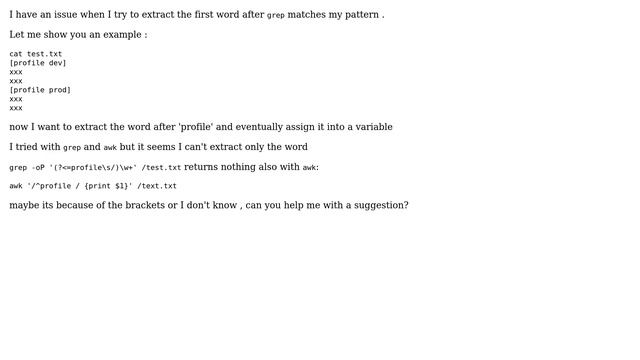 Unix & Linux: Extract first word after pattern that includes `[...]` смотреть онлайн