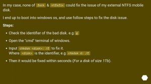 fsck an ntfs drive in Linux
