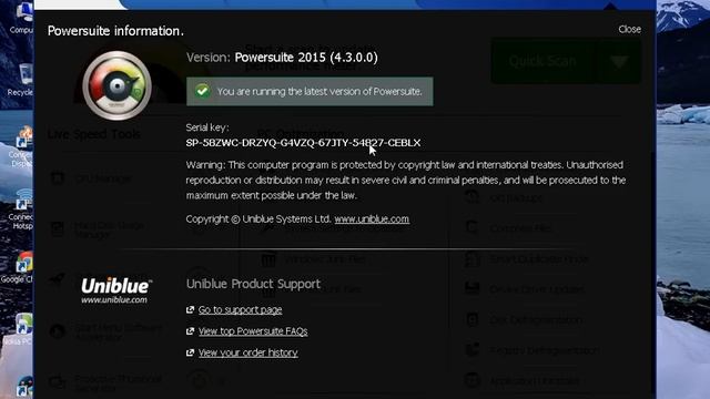 Uniblue Powersuite 2015 serial key 100% work смотреть онлайн