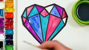 Как нарисовать алмазное сердце для детей!
