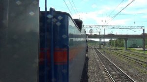 Паровоз П36-0027 и ретропоезд. Отправление со станции Голутвин.