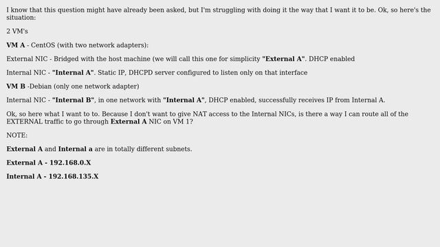 Unix & Linux: Routing traffic between two NIC's on two VM's смотреть онлайн