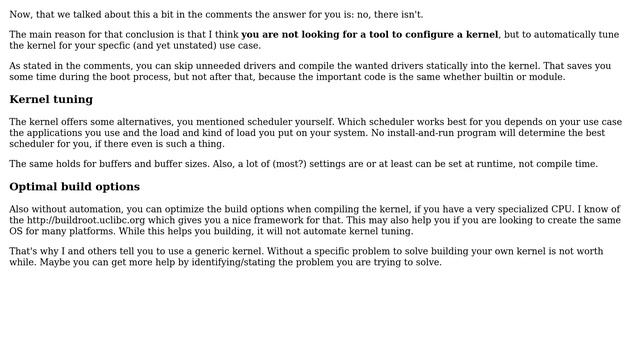 Unix & Linux: Automatic kernel configuration tool (3 Solutions!!)