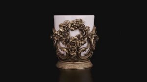 Кофейный набор Цветок (Латунь, керамика)