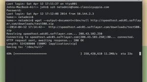 OS X Terminal speedtest