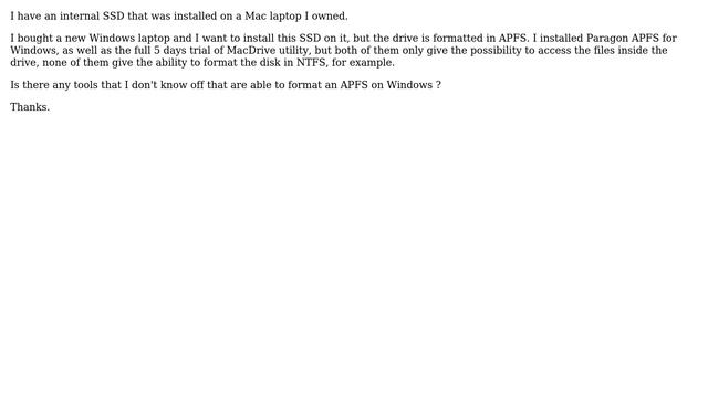 Format an APFS hard disk on Windows смотреть онлайн
