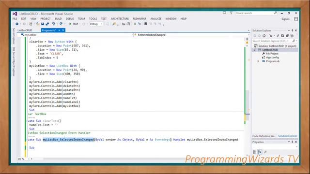 VB.NET S1E7 : ListBox CRUD - ADD UPDATE DELETE CLEAR