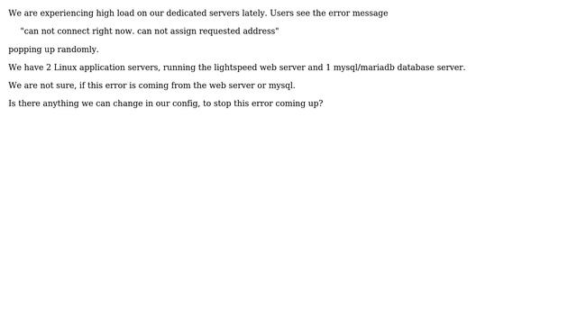 DevOps & SysAdmins: Can not connect right now. can not assign requested address? смотреть онлайн