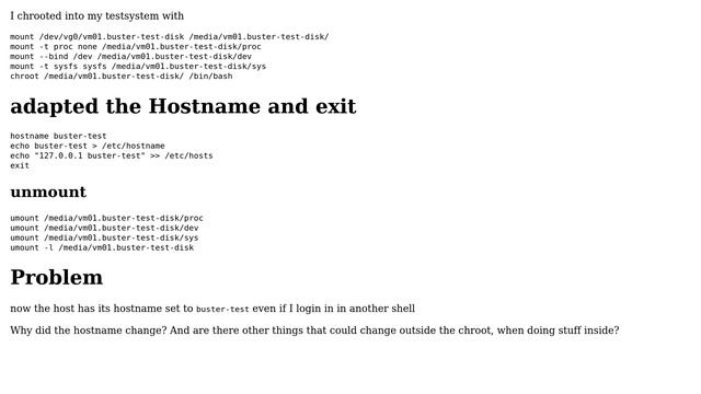 Unix & Linux: Changing the hostname in a chroot environment also changes the hostname outside смотреть онлайн