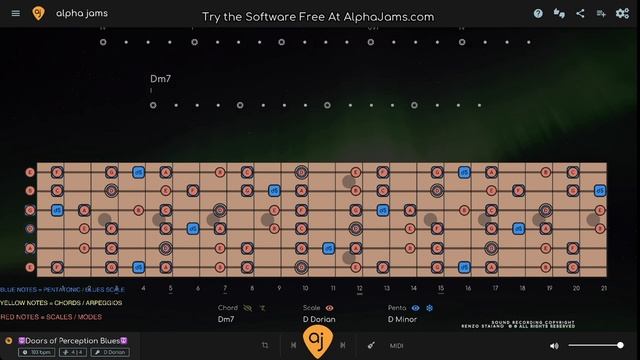 PSYCHEDELIC Doors Style Blues Jam _ Guitar Backing Track (D Minor _ 103 BPM)