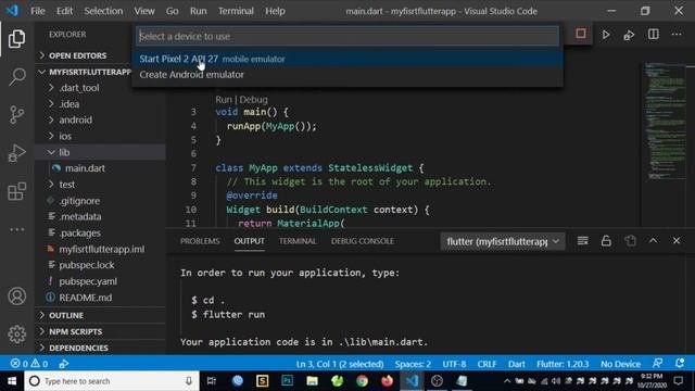 Creating And Running First Flutter Application In Visual Studio Code