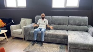 Угловой диван-кровать «Браун» с несъемными подушками спинки и высоковыкатным механизмом