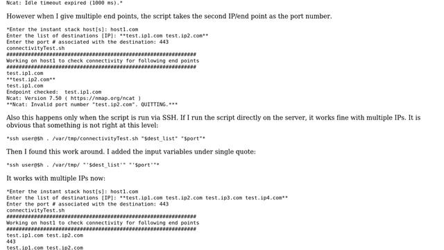 Unix & Linux: How to give multiple variables as input to a script from one script run remotely?