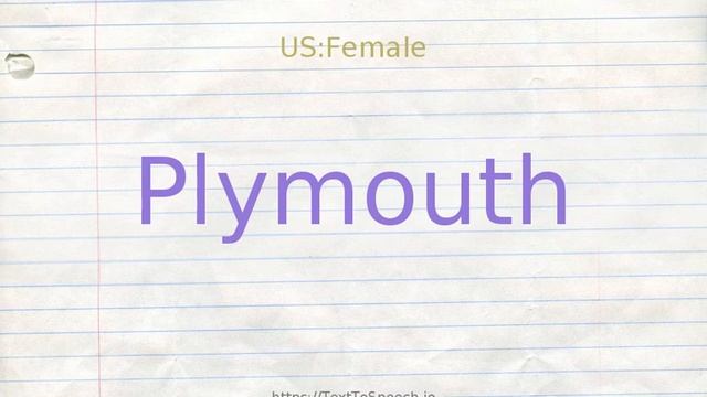 How to pronounce plymouth