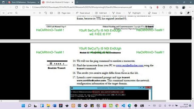 Modul 2 Lab 1 CEHv9 Open Source Information Gathering Using Windows Comand Line Utilities смотреть онлайн