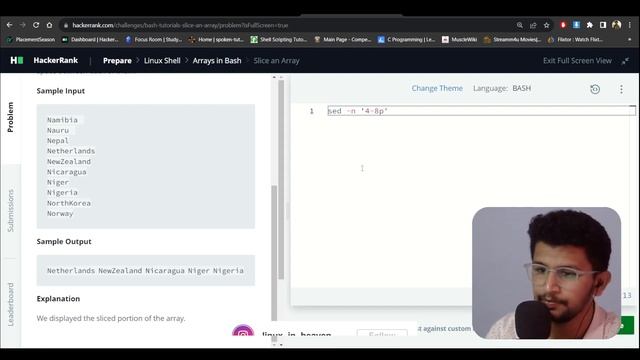 Slice an Array | Hacker Rank Bash Problem solving #linux #opensource #bash #bashscripting