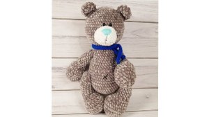 игрушка Мишка крючком из плюшевой пряжи Ч.2/Crochet Tutorial Bear