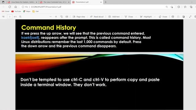 1. LINUX FIRST COMMAND PRODUCING ERROR (use of up and down arrow key in linux)