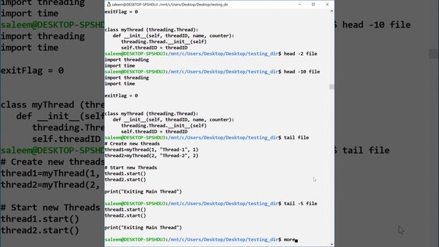 8. head, tail, more and less commands with its usage | Bash scripting | linux commands