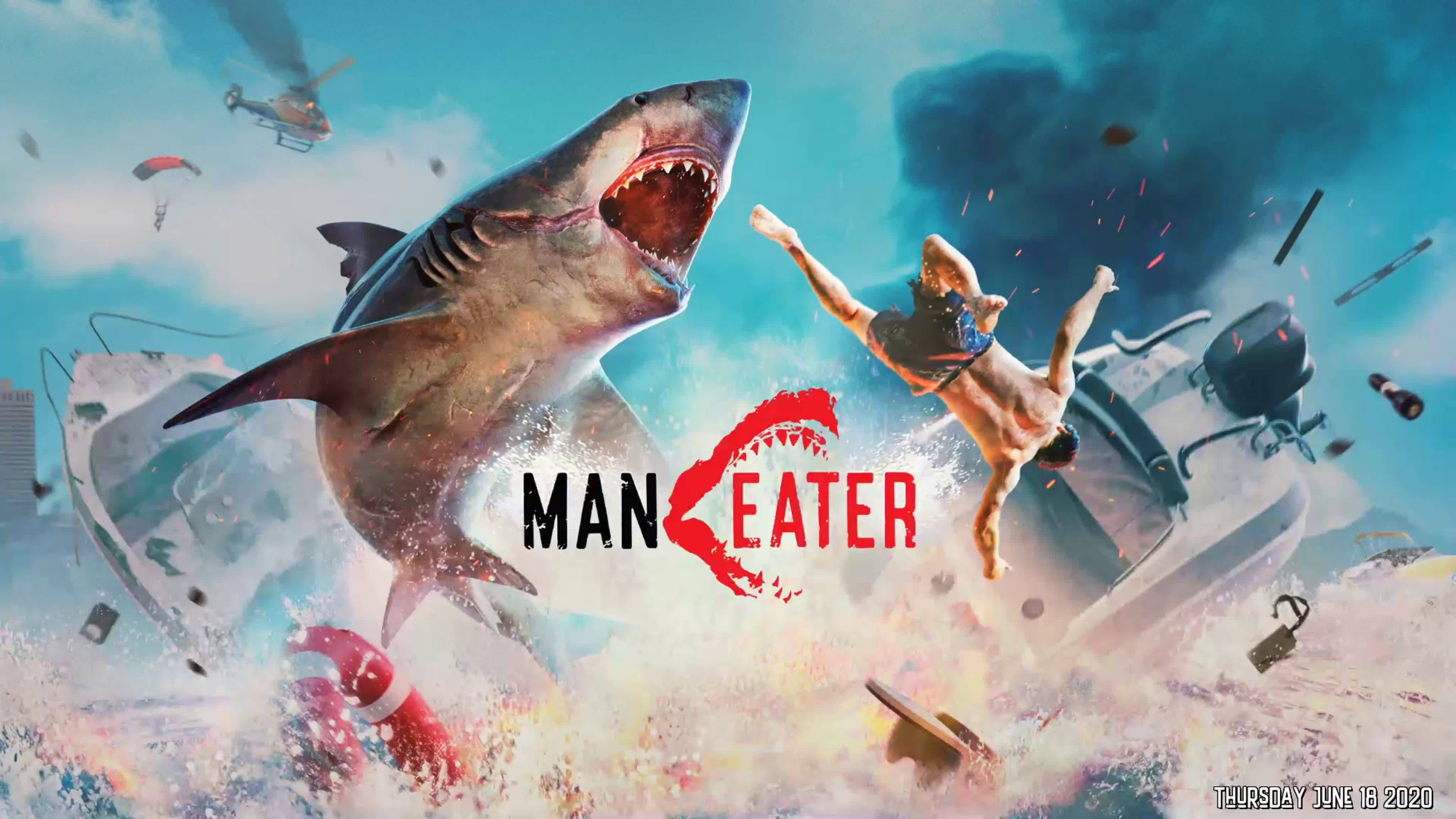 Мен итер. Maneater МЕГАЛОДОН. Man Eater игра ps4.