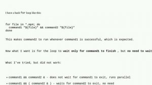 Unix: How to wait for the first command but not the second, where the two are joined by the && op..