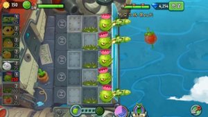 Plants vs Zombies 2 (Chinese version) 100% HARD MODE World 12: Sky Force War SUPER BOSS (4/4)