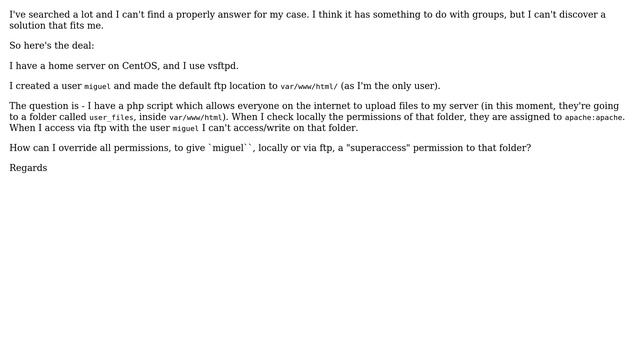vsftpd on CentOS - permissions