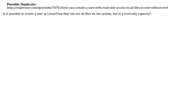 Linux user that can read-only all files? смотреть онлайн