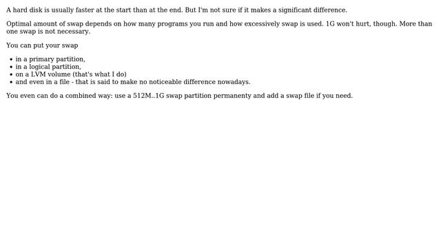 Unix & Linux: Where to put swap space, at beginning or end and other swap questions (4 Solutions!!) смотреть онлайн