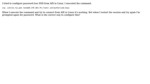 Password less ssh AIX Linux смотреть онлайн
