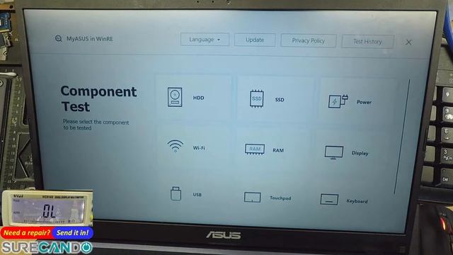 How to access MyASUS Diagnostic Test Utility WinRE Windows Recovery Environment Component Testing