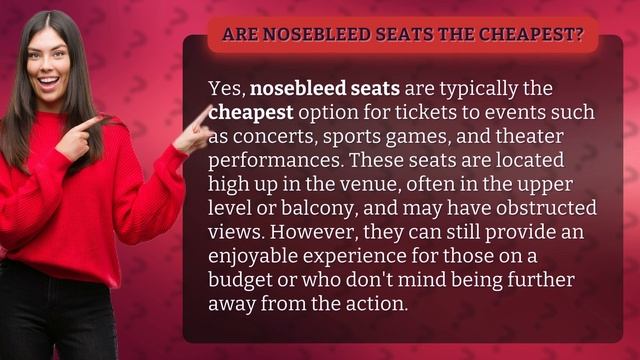 Are nosebleed seats the cheapest? смотреть онлайн
