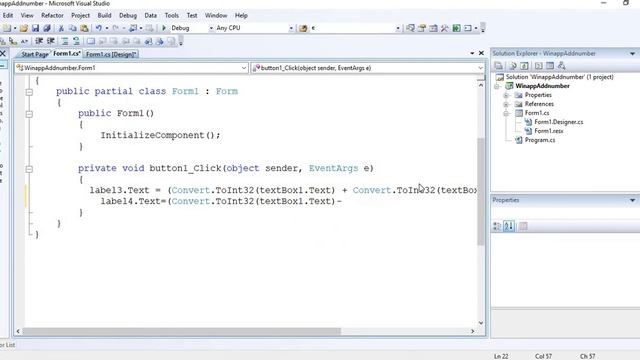 C#.Net | Windows form application | C Sharp Program 04 | Mathematical Operations